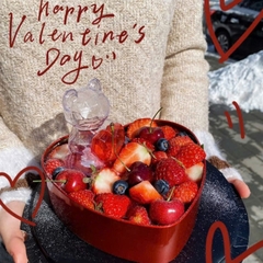 Hộp Thiếc Đỏ Hình Trái Tim Kèm Nơ Đựng Bánh Lạnh, Tiramisu, Quà Valentine 14-2, 8-3 - 156mart