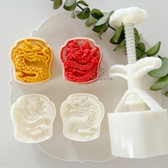 Khuôn Bánh Trung Thu Rồng Phượng 75G Ba Chiều Trung Quốc Rồng Ép Tay Bánh Dứa Nhân Đậu Xanh