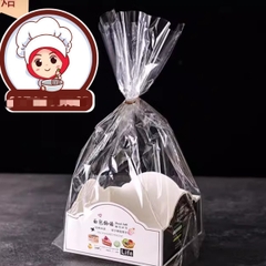 Set 50 Túi nilon Enjoy đựng bánh quy/ bánh mì/ bánh cookie kèm đế giấy vuông thành thấp enjoy