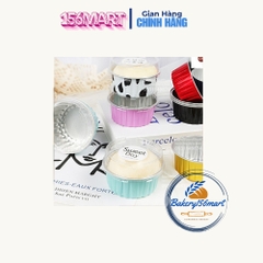 50 Cốc Nhôm Cốc Thiếc Đựng Bánh Tart Trứng, Nướng Bánh Trực Tiếp 125ml Kèm Nắp Trong [8435]