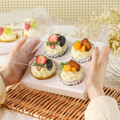 Set Hộp Nhựa Đựng Cupcake, Hũ Yến, Set Quà Noel Đế Giấy Nắp Mica 4-6-9 -12 Ô Sang Trọng