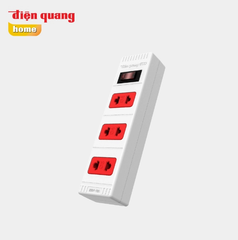 Ổ cắm 3 lỗ 2 chấu, dây trắng 2m
