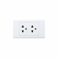Mặt 2 ổ cắm 3 chấu 16A SINO