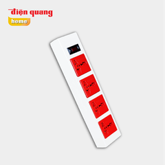 Ổ cắm 4 chỗ 3 chấu ,dây 5m màu đỏ trắng