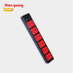 Ổ cắm 6 lỗ 3 chấu dây 2m màu đen đỏ
