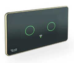 Mặt 2 công tắc cảm ứng Wifi Rạng Đông (Trắng/Đen) - CTCU.WF CN.02T