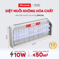 Đèn bắt muỗi Điện Quang ĐQ EML04L 10w (640x5x250mm)