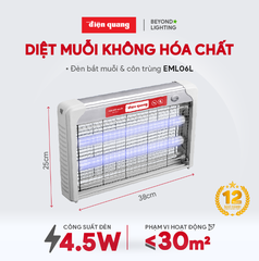 ĐÈN BẮT MUỖI ĐIỆN QUANG ĐQ EML06L (380X65X250MM)
