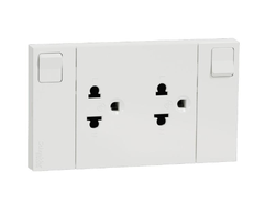 Bổ ổ cắm đôi 3 chấu 16A có công tắc Schneider (AvatarOn A) -  cắm nhanh