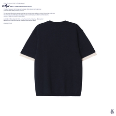 ATYS® GRAFFITI LOGO KNIT COTTON T-SHIRT (Navy)