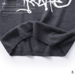ATYS® GRAFFITI LOGO KNIT COTTON T-SHIRT (Xám)