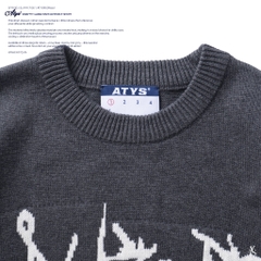 ATYS® GRAFFITI LOGO KNIT COTTON T-SHIRT (Xám)