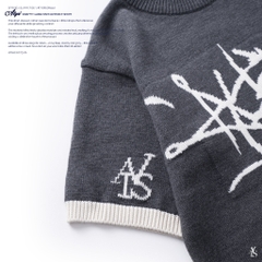 ATYS® GRAFFITI LOGO KNIT COTTON T-SHIRT (Xám)