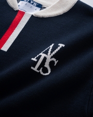 ATYS® SHADOW BACK KNIT HAFT-ZIP POLO