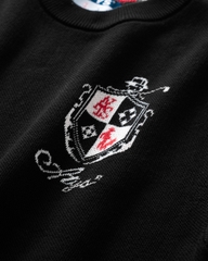ATYS® MINIMAL CREST KNIT COTTON T-SHIRT (Đen)