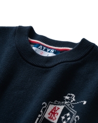 ATYS® MINIMAL CREST KNIT COTTON T-SHIRT ( Navy )