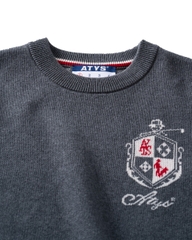 ATYS® MINIMAL CREST KNIT COTTON T-SHIRT (Xám)