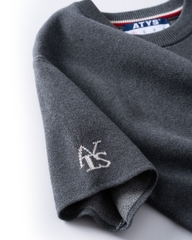 ATYS® MINIMAL CREST KNIT COTTON T-SHIRT (Xám)