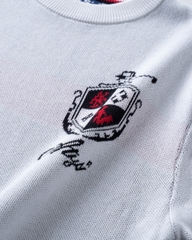 ATYS® MINIMAL CREST KNIT COTTON T-SHIRT (Trắng)