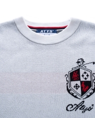ATYS® MINIMAL CREST KNIT COTTON T-SHIRT (Trắng)