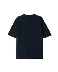 ATYS® MINIMAL CREST KNIT COTTON T-SHIRT ( Navy )