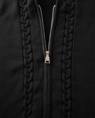 ATYS® TRICOLOR CABLE KNIT ZIP HOODIE