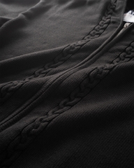 ATYS® TRICOLOR CABLE KNIT ZIP HOODIE