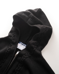 ATYS® TRICOLOR CABLE KNIT ZIP HOODIE