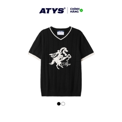ATYS® EQUESTRIAN V-NECK  KNIT T-SHIRT
