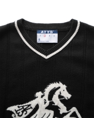 ATYS® EQUESTRIAN V-NECK  KNIT T-SHIRT