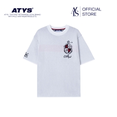 ATYS® MINIMAL CREST KNIT COTTON T-SHIRT (Trắng)