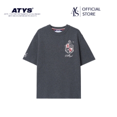 ATYS® MINIMAL CREST KNIT COTTON T-SHIRT (Xám)