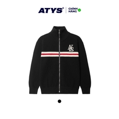ATYS® WAFFLE KNIT MOCK NECK JACKET