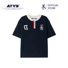 ATYS® SHADOW BACK KNIT HAFT-ZIP POLO