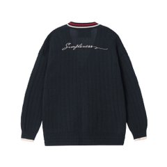𝐀𝐓𝐘𝐒 𝟐-𝐋𝐈𝐍𝐄 𝐊𝐍𝐈𝐓 𝐂𝐎𝐓𝐓𝐎𝐍 𝐂𝐀𝐑𝐃𝐈𝐆𝐀𝐍 (Navy)
