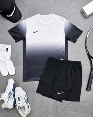 Bộ Pickleball Nike - Áo loang trắng quần đen