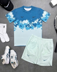 Bộ Nike - Áo xanh loang quần xanh mint
