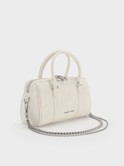 Philomena Panelled Chain-Handle Bowling Bag
