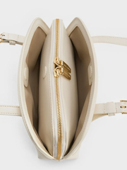 Enola Canvas Two-Tone Elongated-Handle Bag