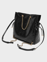 Duo Quilted Braided-Strap Drawstring Two-Way Backpack