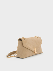 Lilibet Recycled Suede Chain-Strap Bag