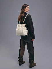 Duo Quilted Braided-Strap Drawstring Two-Way Backpack