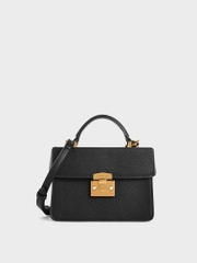 Allie Push-Lock Top Handle Bag