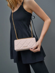 Paffuto Chain Handle Quilted Long Wallet