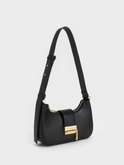Metallic Accent Shoulder Bag