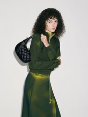 CNK Swing Padlock Quilted Crescent Bag