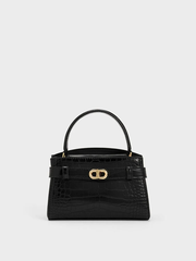 Aubrielle Croc-Effect Top Handle Bag