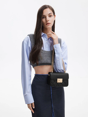 Quilted Push-Lock Chain Shoulder Bag