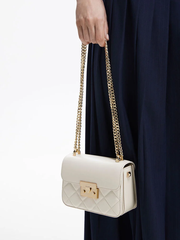 Quilted Push-Lock Chain Shoulder Bag