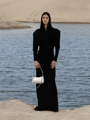 Metallic Curved Square Tote Bag